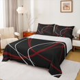 thumbnail image 1 of Homewish Red White Lines Queen Sheets,Abstract Modern Queen Sheet Sets,Black Red,4 Pieces,1 Flat Sheet, 1 Fitted Sheet and 2 Pillowcases, 1 of 6