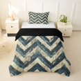 thumbnail image 1 of Homewish Retro Blue Cream Twin Duvet Cover,Grunge Aesthetic Twin Bedding,Black Reversible,2pcs,1 Duvet Cover and 1 Pillowcase, 1 of 6