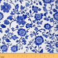 thumbnail image 1 of Homewish Retro Blue Floral Fabric by the Yard 3 Yard,Country Flower Sewing Fabric,Natural Plant Room Decor Fabric by the Yard For Children,Super Cozy Room Decor, 1 of 6