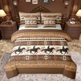 thumbnail image 1 of Homewish Retro Bohemian Aztec Bedding Comforter Set 7pcs for Adult, Tribal Triangle Abstract King Bedding Sets, Cowgirl Cowboy Reversible Bed Sheets, Breathable Home Decor, 1 of 7