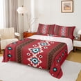 thumbnail image 1 of Homewish Retro Boho Aztec Twin Sheet Sets,Vintage Striped Rhombus Twin Fitted Sheet,Red Cyan Beige Flat Sheet For Adults,Super Cozy Room Decor,3pcs, 1 of 7