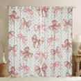 thumbnail image 1 of Homewish Retro Bow Ribbon Blackout Curtains Set of 2 (52x84 Each),Geometric Polka Dot Window Curtains,Pink Gray Curtains and Drapes For Chgirls Kids,Super Cozy Room Decor, 1 of 6