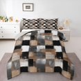 thumbnail image 1 of Homewish Retro Brown Checkerboard Full Size Comforter Sets,Retro Geometric Bedding Comforter Set,Light Gray Reversible,3 Pieces,1 Comforter and 2 Pillowcases, 1 of 7