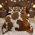 thumbnail image 1 of Homewish Retro Cattle Hide Bedding Comforter Set,Rustic Farmhouse Cabin Twin Comforter Sets,Beige Brown Bedding Set For Girls Boys,Ultra Soft Home Decor Reversible,2-Piece, 1 of 8