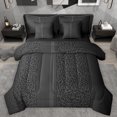 thumbnail image 1 of Homewish Retro Cheetah Pattern 7-Piece Bedding Comforter Set,Jungle Leopard Print King Bedding Sets,Black Stripe Bed Sheets For Men Women,Luxury Bedroom Decor Reversible, 1 of 8