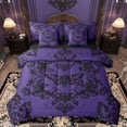 thumbnail image 1 of Homewish Retro Damask Jacquard 7-Piece Twin Bedding Sets,Ancient Baroque Print Bedding Comforter Set,Spooky Gothic Style Sheet Sets For Boys Girls,Breathable Home Decor Reversible, 1 of 8