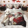 thumbnail image 1 of Homewish Retro Danta Claus 7pcs Bedding Comforter Set,Brown Christmas Reindeer Queen Bedding Sets,Merry Xmas Queen Sheet Sets For Men Women,Ultra Soft Home Decor Reversible, 1 of 8