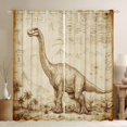 thumbnail image 1 of Homewish Retro Dino Blackout Curtains Set of 2 (52x84 Each),Jungle Animal Curtain,Brown, 1 of 6