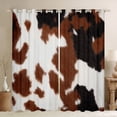 thumbnail image 1 of Homewish Retro Farm Cowhide Curtains Pack of 2 (42x84 Each),Rustic Farmhouse Cabin Curtains Blackout,Brown Black Bedroom Curtains For Men Women,Ultra Soft Home Decor, 1 of 6