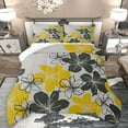 thumbnail image 1 of Homewish Retro Flower Bedding Comforter Set,Rustic Plant Twin Comforter Sets,Yellow Black Gray Bedding Set For Kids,Ultra Soft Home Decor Reversible,2pcs, 1 of 8