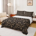 thumbnail image 1 of Homewish Retro Flower Floral Full Size Sheets, Rustic Farmhouse Fashion Bed Sheets, Black Gold Sheet Sets, Microfiber Bedroom Decor, 4 Pieces, 1 of 7