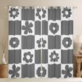 thumbnail image 1 of Homewish Retro Flowers Blackout Curtains Set of 2 (52x84 Each) for Kids Children Teens,Geometric Plaid Grid Window Curtains,Chic Floral Curtains and Drapes,Ultra Soft Home Decor, 1 of 6