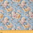 thumbnail image 1 of Homewish Retro French Flower Fabric by the Yard 1 Yard, Blue Pink Floral Room Decor Fabric by the Yard, Kids Western Countryside Sewing Fabric, Luxury Bedroom Decor, 1 of 6