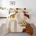 thumbnail image 1 of Homewish Retro Geometric Circle Full Size Comforter Sets,Tropical Botanical Plam Bedding Comforter Set,Beige Brown Bedding Sets For Girls Boys,Super Cozy Room Decor Reversible,3 Pieces, 1 of 8