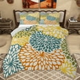 thumbnail image 1 of Homewish Retro Geometric Flower Full Size Comforter Sets,Bohemain Dahlia Bedding Comforter Set,Blue Yellow Orange Bedding Sets For Adult,Ultra Soft Home Decor Reversible,3pcs, 1 of 8