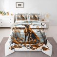 thumbnail image 1 of Homewish Retro Labrador Retriever Duck Full Size Comforter Sets,Rustic Lake House Bedding Comforter Set,White,Light Gray Reversible,3 Pieces,1 Comforter and 2 Pillowcases, 1 of 7