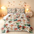 thumbnail image 1 of Homewish Retro Plant Mushrooms Quilt King,Wild Botanical Fungi King Coverlet Set,Beige,Polkadot Reversible,3 Pieces, 1 of 7
