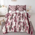 thumbnail image 1 of Homewish Retro Red 7-Piece King Bedding,Contemporary Aesthetic King Bed in a Bag,Reversible, 1 of 8