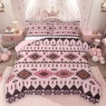 thumbnail image 1 of Homewish Retro Rustic Aztec Queen Comforter Set,Vintage Boho Bohemain Bedding Sets,Pink Brown Bedding Comforter Set For Girls Kids,Super Cozy Room Decor Reversible,3-Piece, 1 of 8