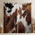thumbnail image 1 of Homewish Retro Rustic Cowhide Blackout Curtains Set of 2 (52x84 Each),Western Cowboy Window Curtains,Brown Cattle Hide Curtains and Drapes For Men Women,Luxury Bedroom Decor, 1 of 6
