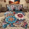 thumbnail image 1 of Homewish Retro Rustic Flower 7 Pieces Bedding Comforter Set,Boho Style Plant Full Bedding Set,Bohemain Floral Fitted Sheet Flat Sheet For Girls Kids,Microfiber Bedroom Decor Reversible, 1 of 8