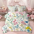thumbnail image 1 of Homewish Retro Rustic Flower 7 Pieces Bedding Comforter Set,Country Plant Full Bedding Set,Pink Green Fitted Sheet Flat Sheet For Kids,Ultra Soft Home Decor Reversible, 1 of 8