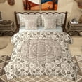 thumbnail image 1 of Homewish Retro Rustic Flower 7pcs Bedding Comforter Set,Boho Bohemain Style Queen Bedding Sets,Brown Floral Pattern Queen Sheet Sets For Men Women,Microfiber Bedroom Decor Reversible, 1 of 8