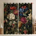 thumbnail image 1 of Homewish Retro Rustic Flower Curtains Pack of 2 (42x84 Each),Country Floral Hummingbird Curtains Blackout,Green White Red Bedroom Curtains For Girls,Ultra Soft Home Decor, 1 of 6