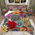 thumbnail image 1 of Homewish Retro Rustic Flower Queen Comforter Set,Bohemain Floral Bedding Sets,Colorful Plant Bedding Comforter Set For Men Women,Microfiber Bedroom Decor Reversible,3 Pieces, 1 of 8