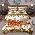 thumbnail image 1 of Homewish Retro Santa Claus 7 Pieces Bedding Comforter Set,Wild Christmas Reindeer Full Bedding Set,Red Berry Xmas Flower Fitted Sheet Flat Sheet For Kids,Ultra Soft Home Decor Reversible, 1 of 8