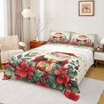thumbnail image 1 of Homewish Retro Santa Claus Twin Sheet Sets,Red Xmas Berry Twin Fitted Sheet,Green Christmas Flower Flat Sheet For Girl Boy,Breathable Home Decor,3 Pieces, 1 of 7