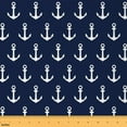 thumbnail image 1 of Homewish Retro Ship Anchor Fabric by the Yard 1 Yard,Ocean Navigation Home Decor Fabric by the Yard,White Navy Blue Sewing Fabric For Boys Teens,Microfiber Bedroom Decor, 1 of 6