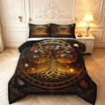 thumbnail image 1 of Homewish Retro Tree Of Life Queen Comforter Set,Astrology Style Comforter Sets Queen,Gold Orange,Black Reversible,3-Piece,1 Comforter and 2 Pillowcases, 1 of 7
