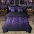 thumbnail image 1 of Homewish Retro Victorian Flower 7pcs Bedding Comforter Set,Vintage Damask Queen Bedding Sets,Purple Black Queen Sheet Sets For Men Women,,Lightweight Room Decorative Reversible, 1 of 8