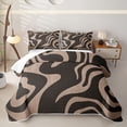 thumbnail image 1 of Homewish Retro Wavy Swirl Twin Quilt Set,Aesthetic Geometric Twin Coverlet Set,Brown,2-Piece, 1 of 7