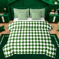 thumbnail image 1 of Homewish Rhombus Pattern 7pcs Bedding Comforter Set,Modern Geometric Queen Bedding Sets,Green White Buffalo Queen Sheet Sets For Boys Kids,Luxury Bedroom Decor Reversible, 1 of 8