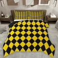 thumbnail image 1 of Homewish Rhombus Pattern Bedding Comforter Set,Modern Geometric Twin Comforter Sets,Yellow Black Buffalo Bedding Set For Boys Kids,Luxury Bedroom Decor Reversible,2pcs, 1 of 8