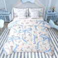 thumbnail image 1 of Homewish Ribbon Bow Bowtie 7-Piece Twin Bedding Sets,Rustic Rose Flower Bedding Comforter Set,Beige Blue Sheet Sets For Child,Ultra Soft Home Decor Reversible, 1 of 8