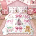 thumbnail image 1 of Homewish Ribbon Bow Tie 7-Piece Twin Bedding Sets,Bowtie Christmas Tree Bedding Comforter Set,Girls Xmas Gift Sheet Sets For Kids,Breathable Home Decor Reversible, 1 of 9