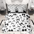 thumbnail image 1 of Homewish Ribbon Bow Tie 7-Piece Twin Bedding Sets,Cute Bowknot Bedding Comforter Set,White Black Sheet Sets For Teens,Luxury Bedroom Decor Reversible, 1 of 8