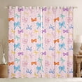 thumbnail image 1 of Homewish Ribbon Bow Tie Blackout Curtains Set of 2 (52x84 Each),Polka Dots Bowknot Window Curtains,Pink Blue Orange Curtains and Drapes For Teens,Luxury Bedroom Decor, 1 of 6