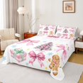 thumbnail image 1 of Homewish Ribbon Bow Tie Full Size Sheets,Bowtie Christmas Tree Bed Sheets,Girls Xmas Gift Sheet Sets For Kids,Breathable Home Decor,4pcs, 1 of 7