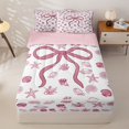 thumbnail image 1 of Homewish Ribbon Bowtie Zipper Twin Comforter Sets with Fitted Sheet and 2 Pillowcases,Cute Ocean Seashell Starfish Zipper Bedding Set For Girls Kids,Pink Reversible,4 Pieces, 1 of 7