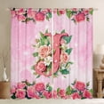 thumbnail image 1 of Homewish Romantic Anniversary Rose Black Out Curtains, Pink Initial J Letter Curtains Pack of 2 (42x63 Each), Teens Kids Girls Women Bedroom Curtains, Curtains Blackout Decor, 1 of 6