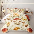 thumbnail image 1 of Homewish Romantic Bohemian Quilt King,Mushrooms Butterfly Flowers King Coverlet Set,3 Pieces, 1 of 7