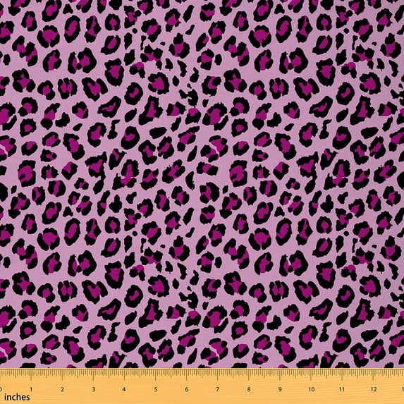 Homewish Romantic Cheetah Print 01 for Adult, Chic Purple Fashion Room Decor Fabric by the Yard, Animal Theme Sewing Fabric, Lightweight Room Decor