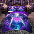thumbnail image 1 of Homewish Romantic Couple Wolf Full Size Comforter Sets for Teen, Mystic Purple Galaxy Moon Bedding Comforter Set, Cartoon Animal Reversible Bedding Sets, Ultra Soft Bedroom Decor, 3 Pieces, 1 of 8