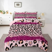 Homewish Romantic Pink Fashion Bedding Comforter Set, Glitter Sequin Print Twin Comforter Sets, Teens Kids Girls Women Reversible Bedding Set, Microfiber Bedroom Decor, 2 Pieces