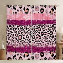 Homewish Romantic Pink Fashion Black Out Curtains, Glitter Sequin Print Curtains Pack of 2 (42x63 Each), Teens Kids Girls Women Bedroom Curtains, Living Room Curtains Decor