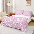 thumbnail image 1 of Homewish Romantic Rose Queen Sheet Sets,Cute Cartoon Flower Flat Sheet,Pink White Queen Fitted Sheet For Girl Teens,Ultra Soft Home Decor,4pcs, 1 of 7